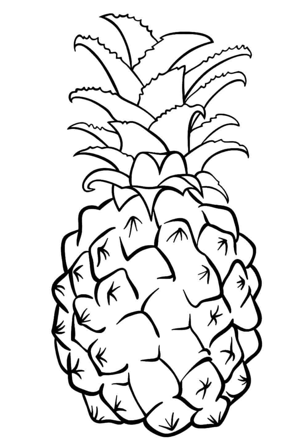 Desenho de Abacaxi Fácil para Colorir