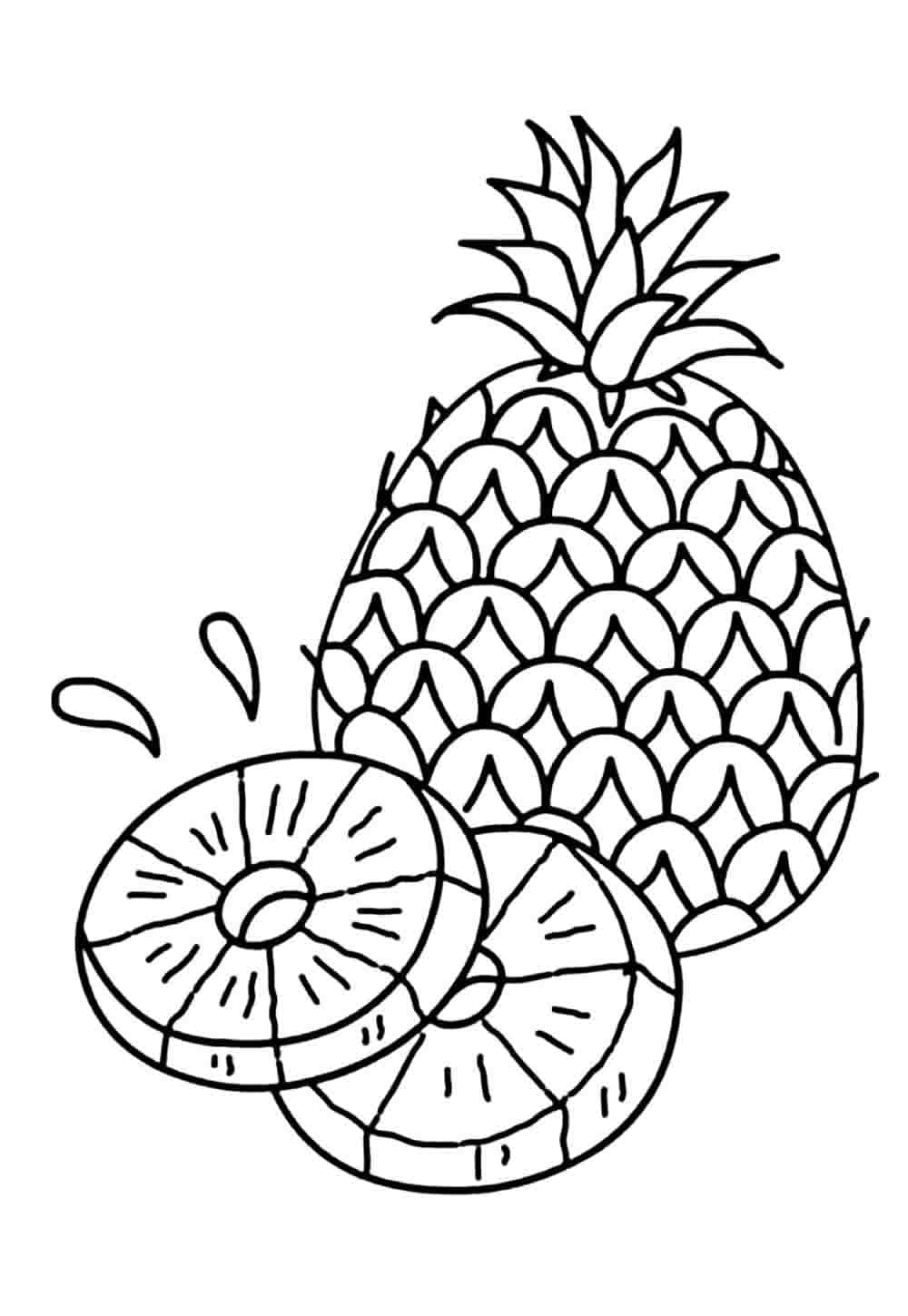 Desenho de Abacaxi Suculento para Colorir