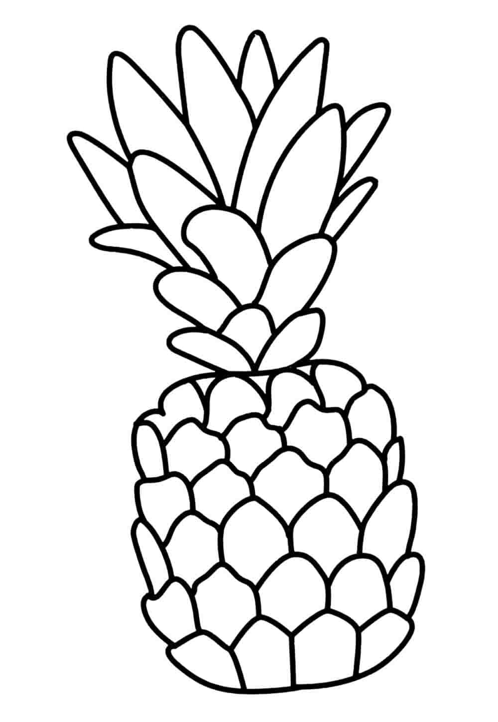 Desenho de um Abacaxi Simples para Colorir