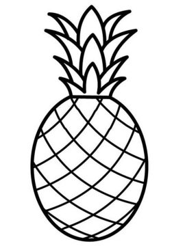 Desenho Para Colorir De Fruta Abacaxi Em Pdf