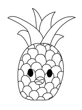 Desenho Pdf Abacaxi engraçado Para Colorir