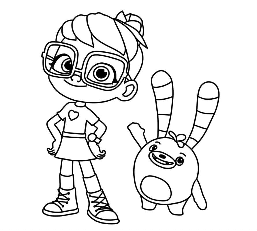 Desenho de Bozzly com Abby Hatcher para Colorir