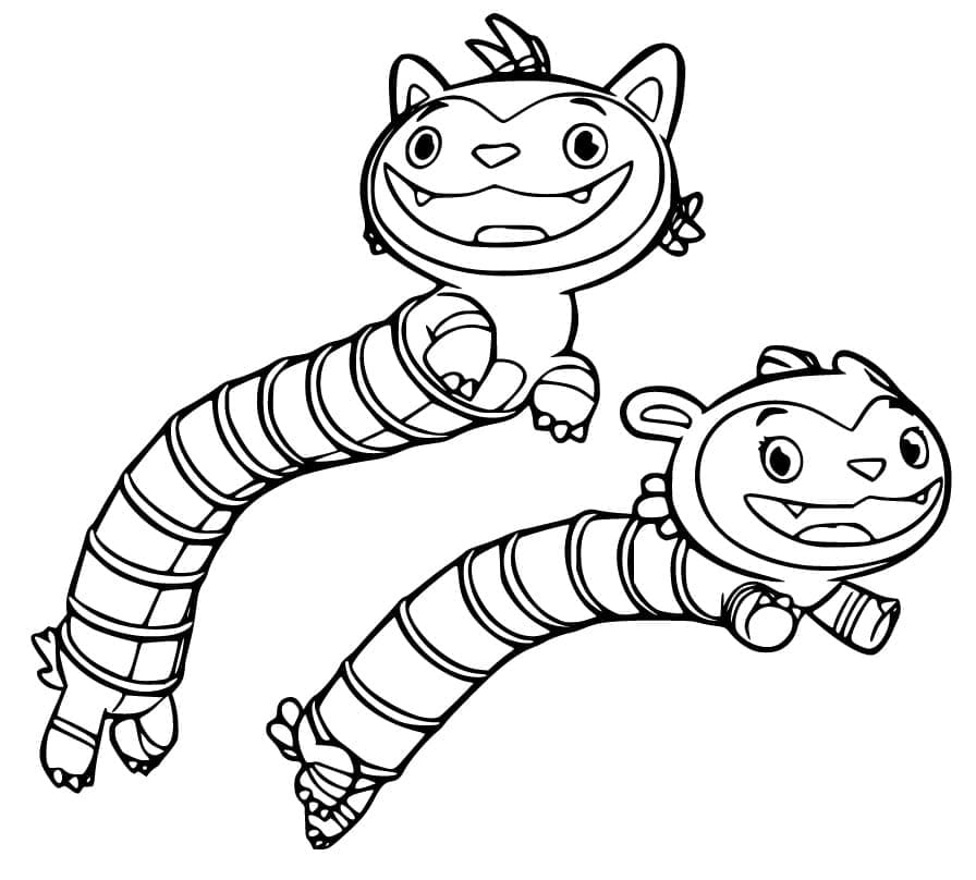 Desenho de Mo e Bo para Colorir