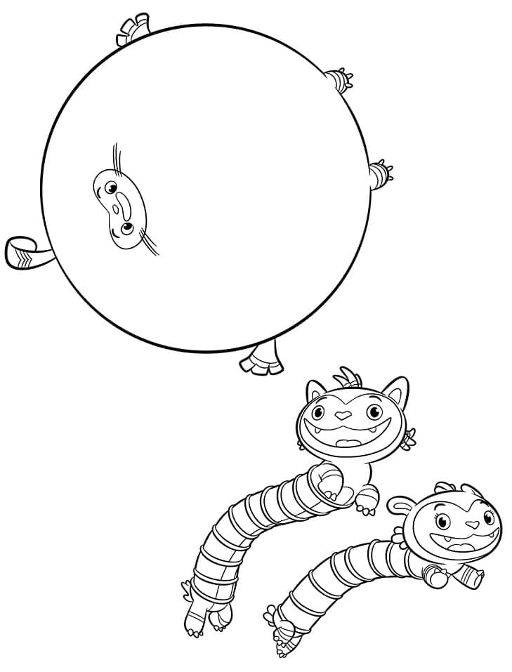 Desenho de Pequeno Terry com Mo e Bo para Colorir