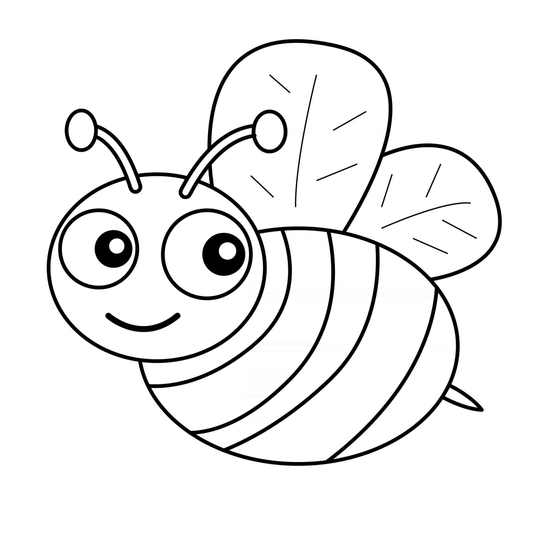 Desenho de Abelha de Desenho Animado para Colorir