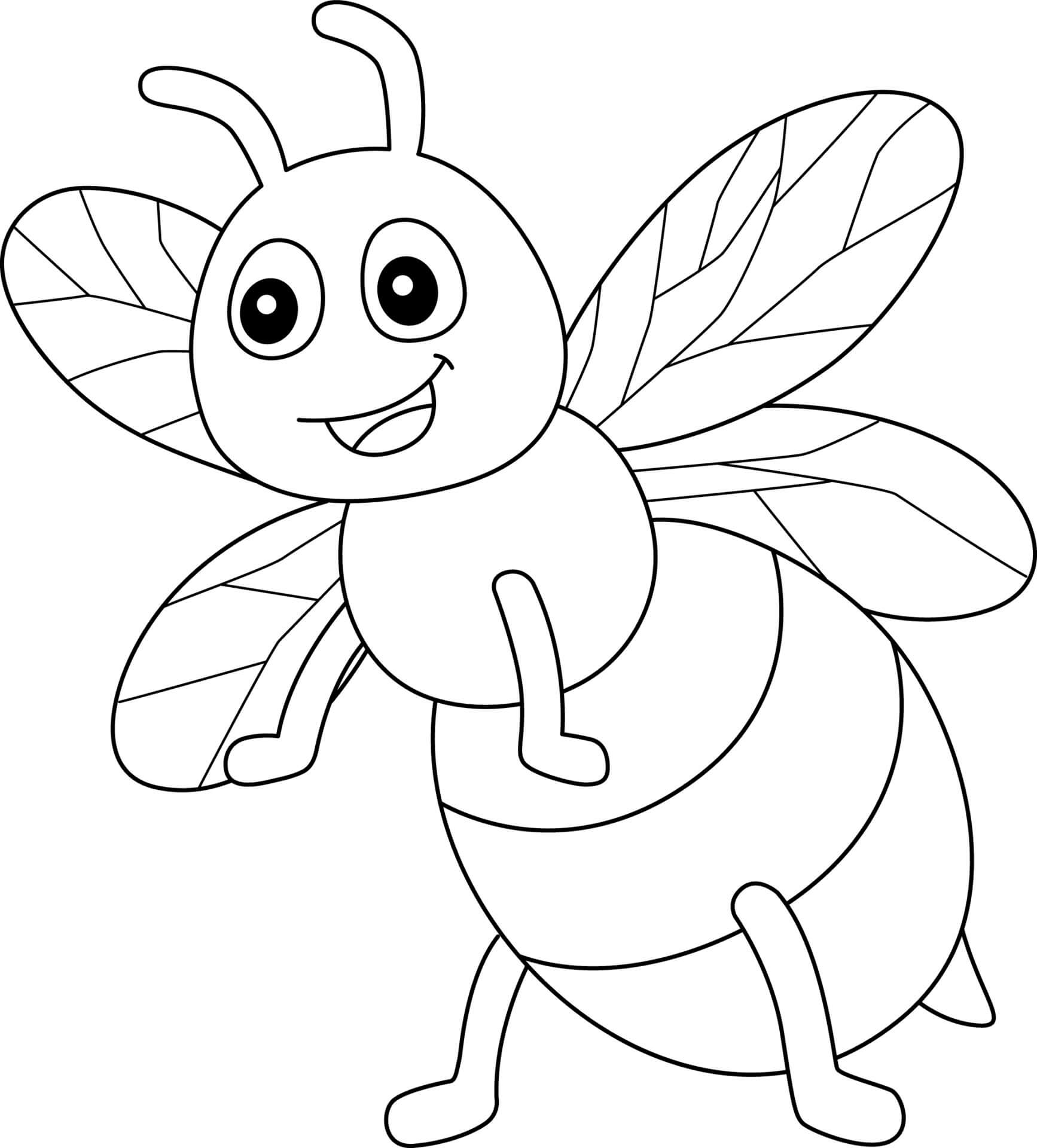 Desenho de Linda Abelha Sê Divertindo para Pintar
