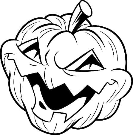 Desenho de Abóbora de Halloween Assustador para Colorir