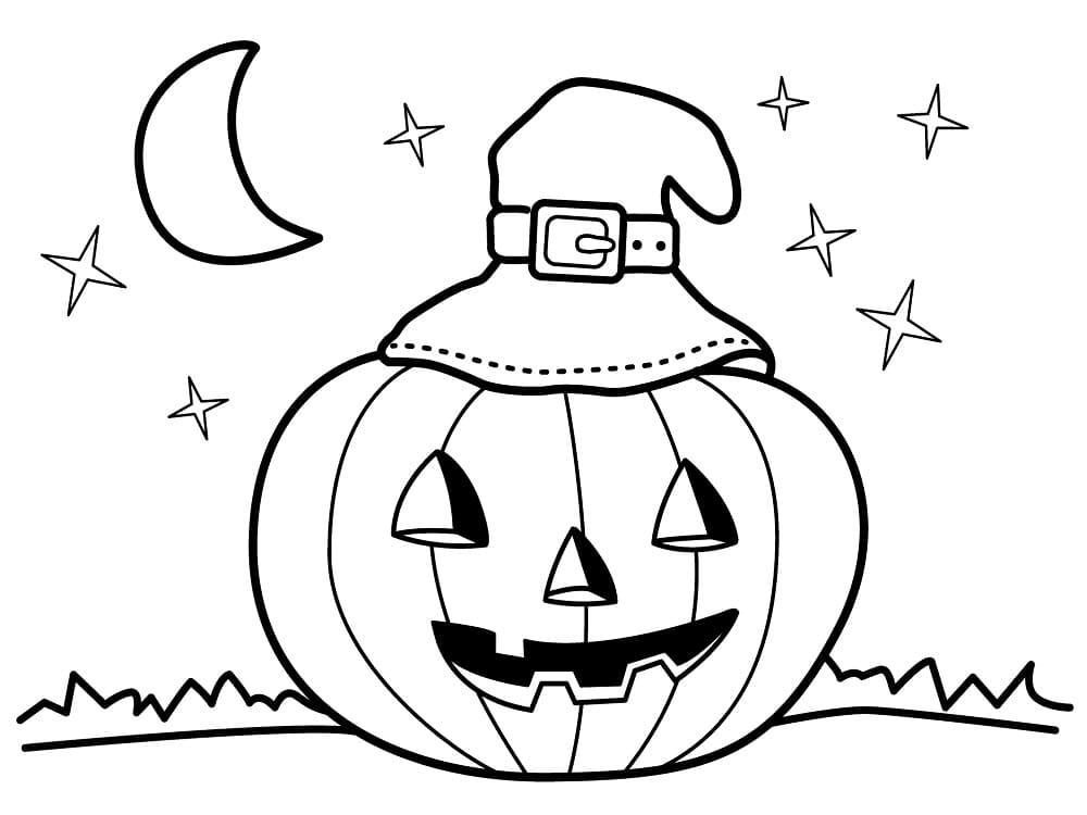 Desenho de Abóbora de Halloween para Colorir