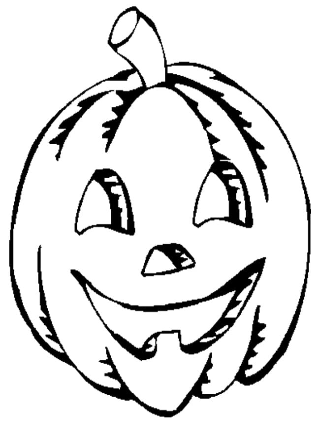 Desenho de Abóbora de Halloween Pronta para Pintar com Tinta Guache