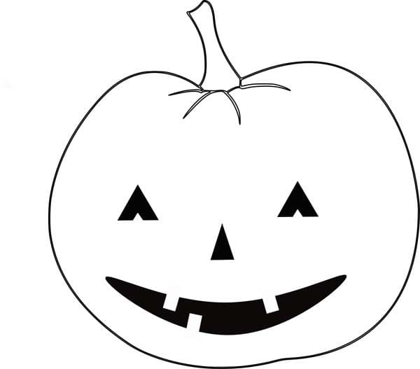 Desenho de Abóbora de Halloween Simples para Colorir