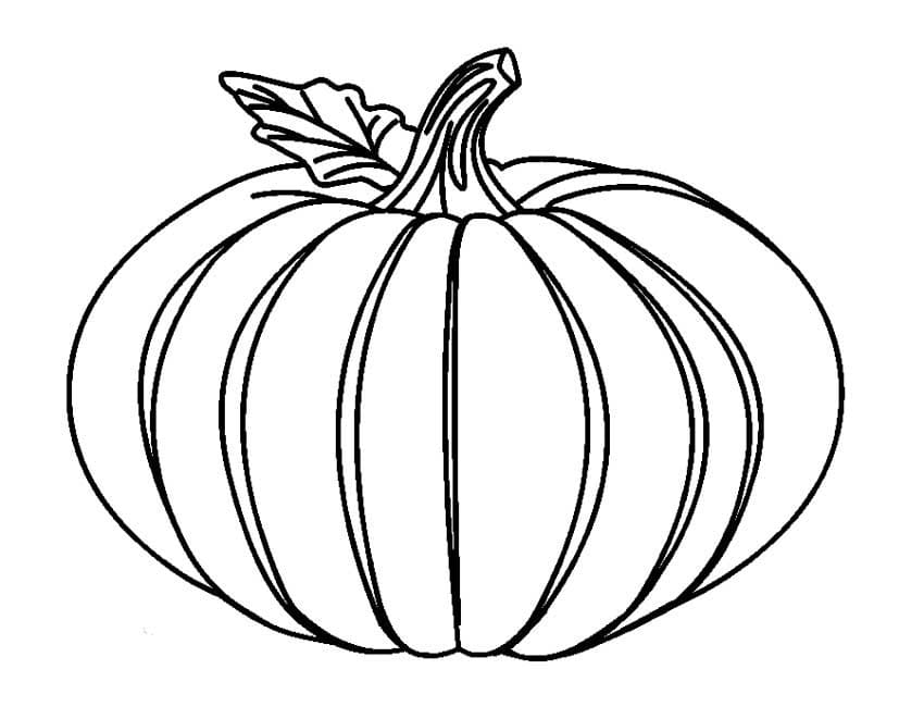 Desenho de Abóbora com Detalhes para Desenhar e Colorir