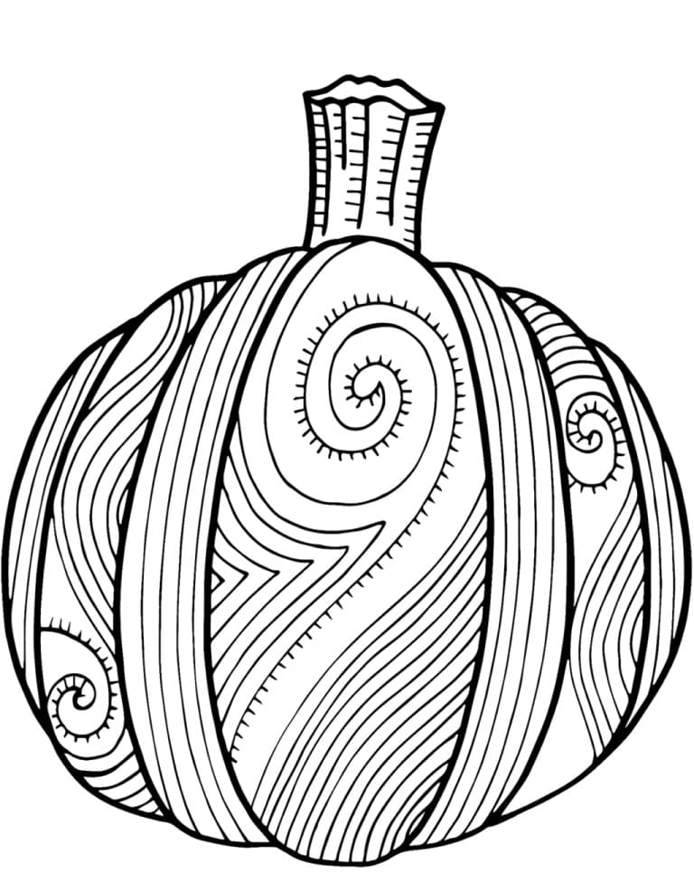 Desenho de Abóbora para Adultos para Colorir