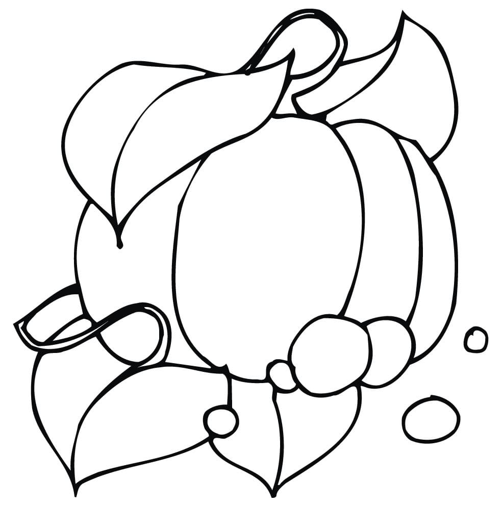 Desenho de Abóbora para Colorir com Giz de Cera