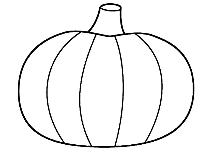 Desenho de Abóbora Simples em Pdf para Colorir Fácil