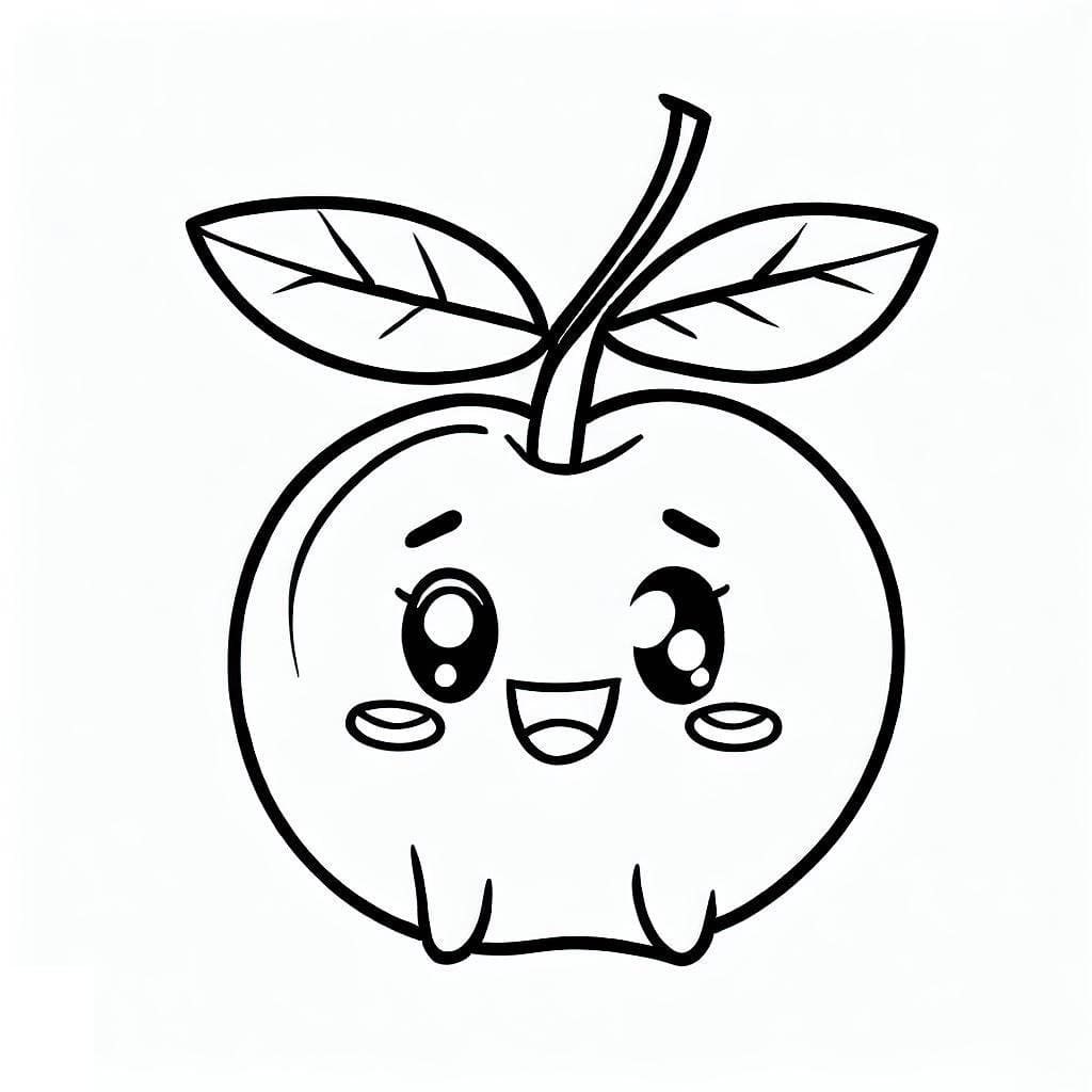Desenho de Acerola Muito Fofa para Colorir