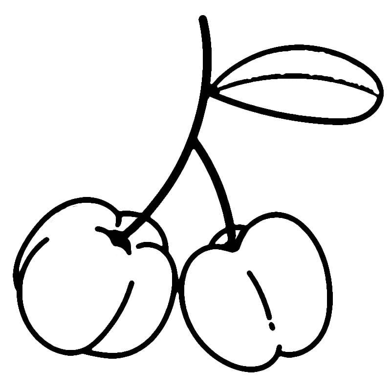Desenho de Acerola Simples para Colorir