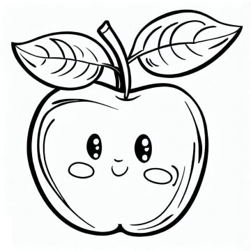 Desenho De Acerola Sorridente Para Colorir