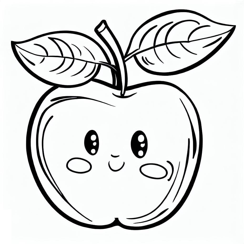 Desenho de Acerola Sorridente para Colorir