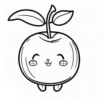 Desenho De Uma Acerola Fofa Para Colorir