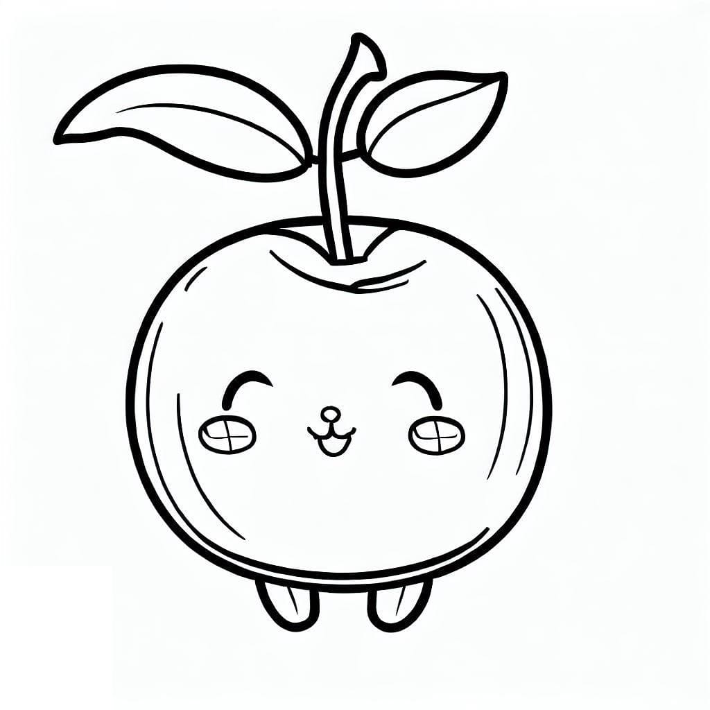 Desenho de uma Acerola Fofa para Colorir