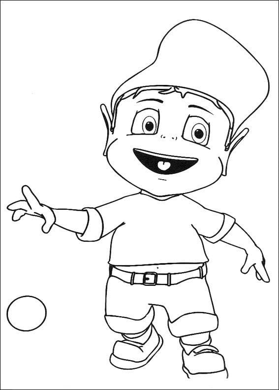 Desenho Adiboo Brincando de Bola para Colorir