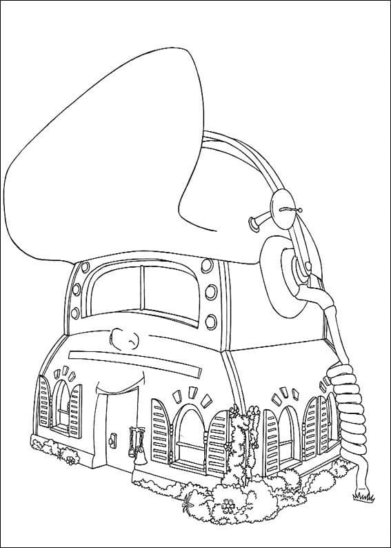 Desenho de Casa Incrível do Adiboo para Colorir