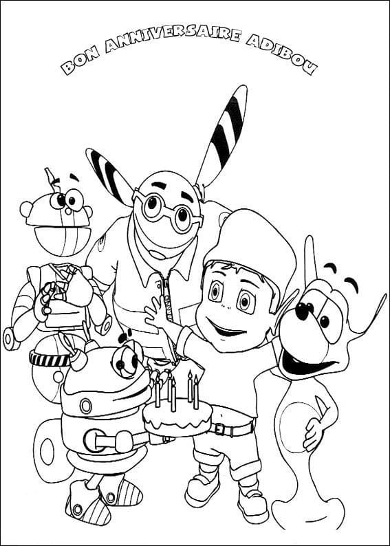 Desenho do Adibou e Amigos para Colorir