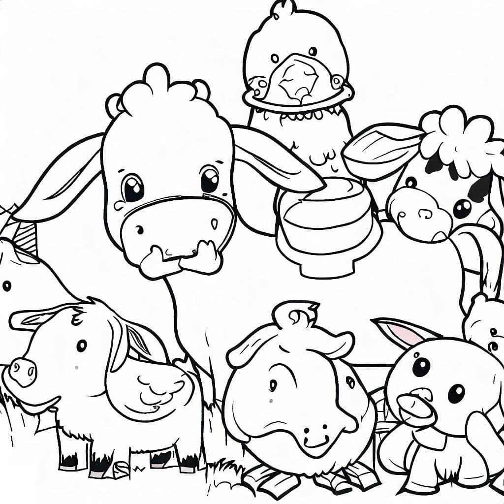 Desenho de os Animais da Fazenda para Colorir