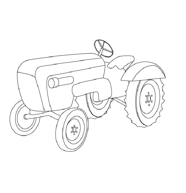 Desenho de Trator Antigo para Colorir