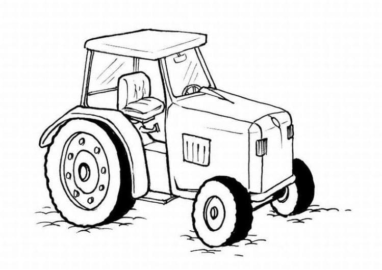 Desenho de um Trator Agrícola para Colorir