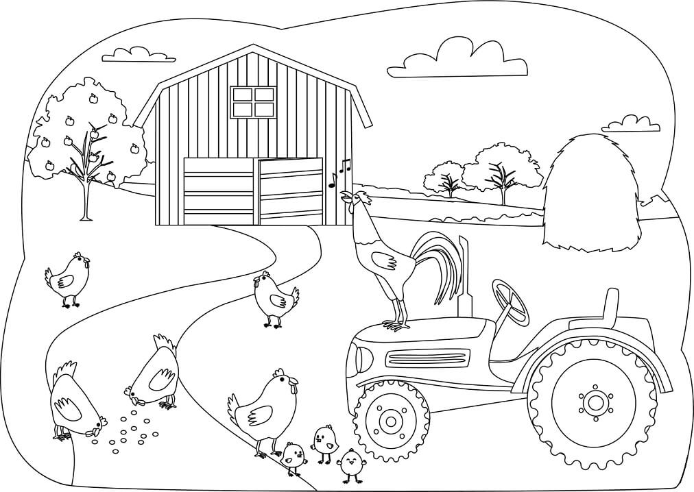 Desenho Fazenda Feliz para Colorir