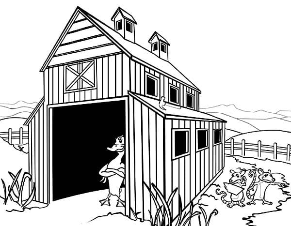 Desenho o Celeiro para Colorir