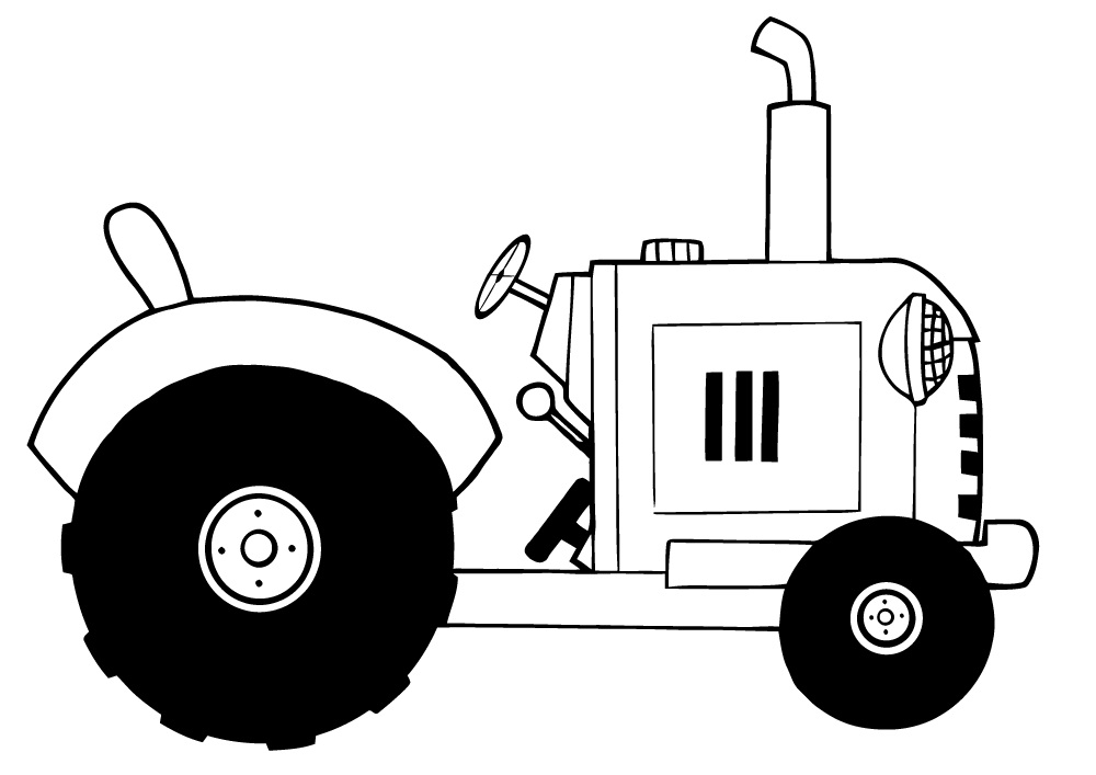Desenho Trator de Fazenda Simples para Colorir