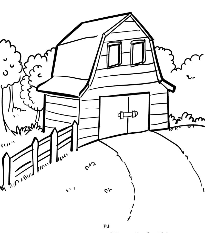 Desenho um Celeiro para Colorir