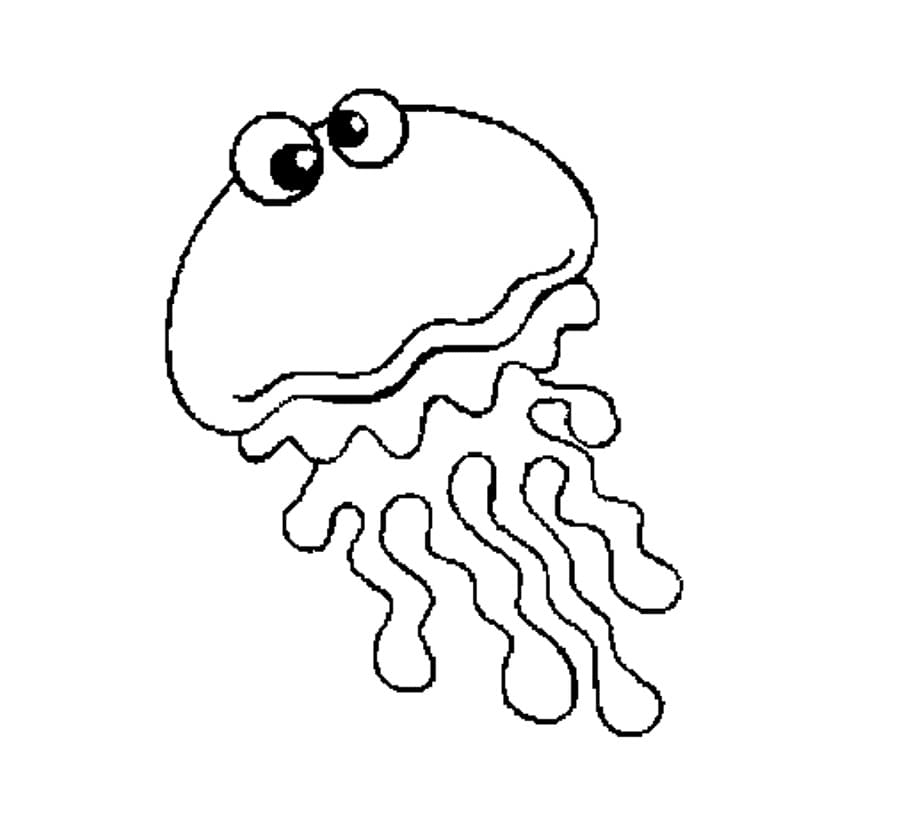 Desenho de Água Viva Engracada para Colorir