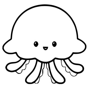 Desenho De Pequena água Viva Para Colorir