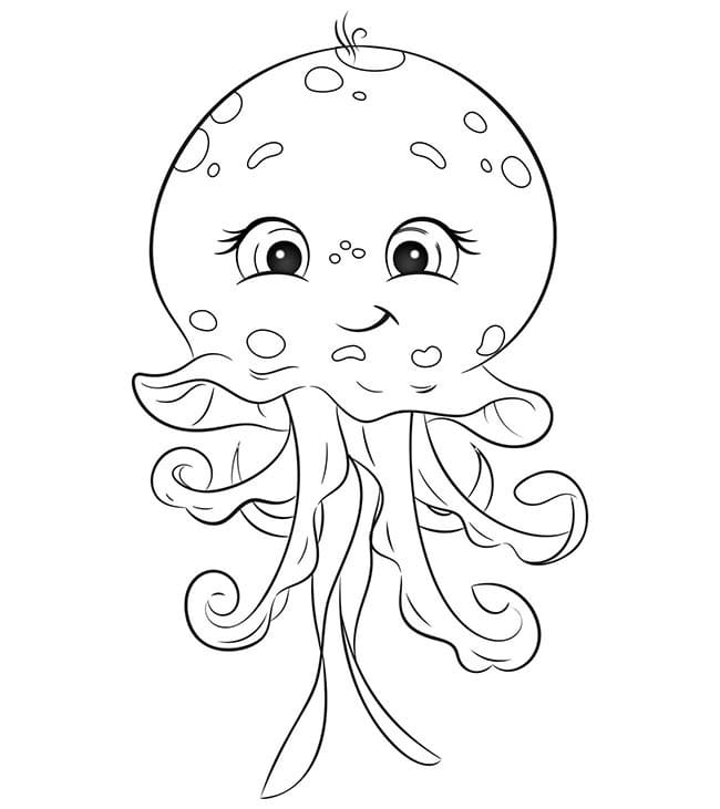 Desenho de uma Linda Água Viva para Colorir