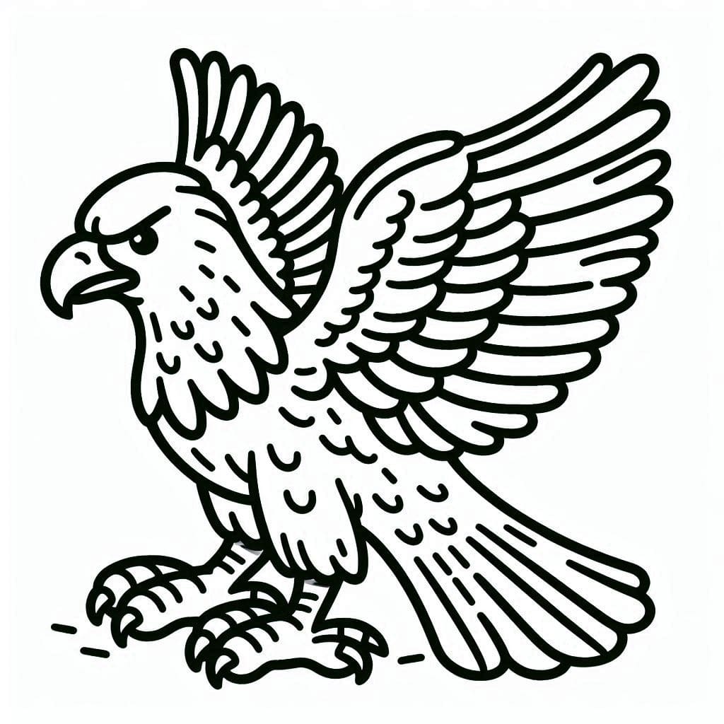Desenho de Águia Grátis para Crianças para Colorir