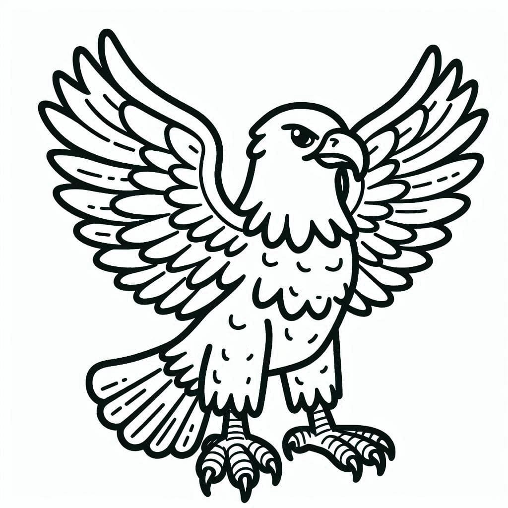 Desenho de Águia Imprimivel Grátis para Crianças para Colorir