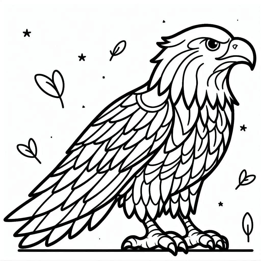 Desenho de Águia Imprimivel Grátis para Colorir