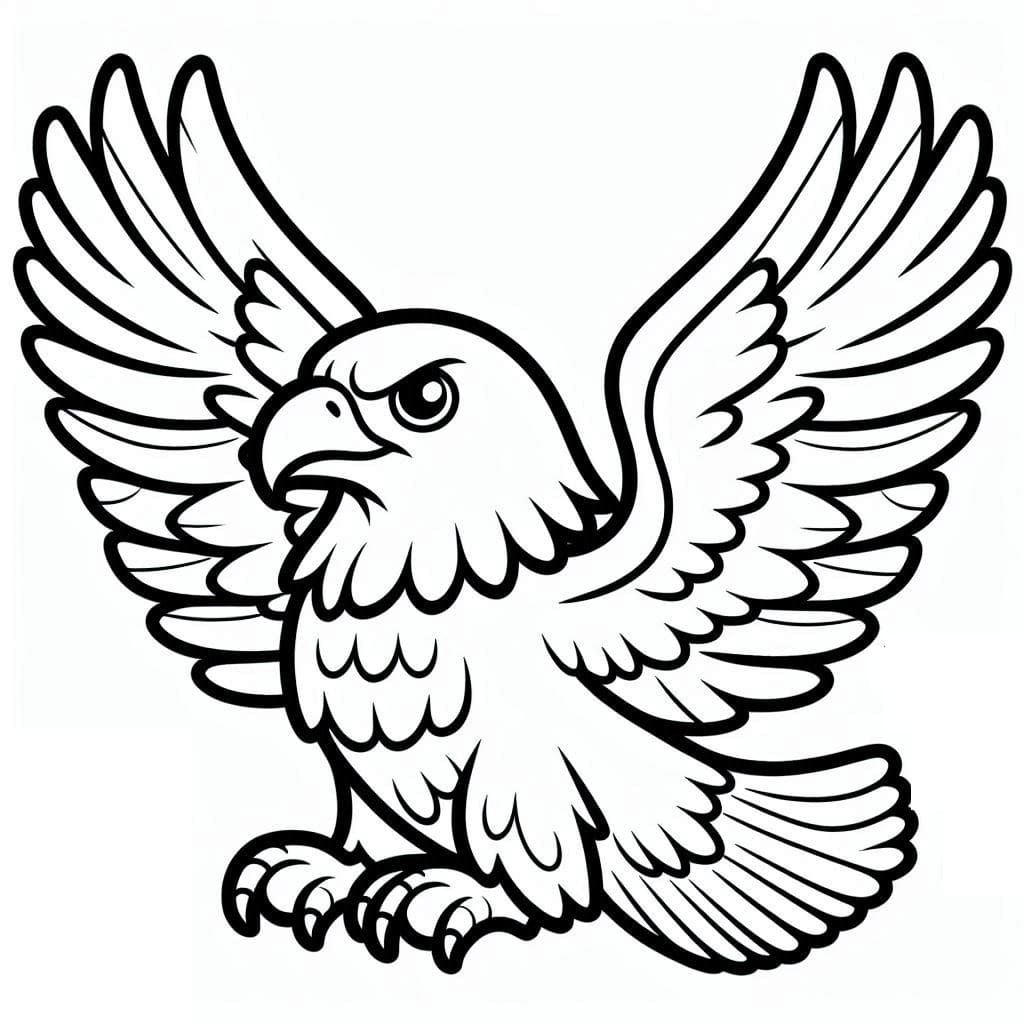 Desenho de Águia Imprimivel para Crianças para Colorir