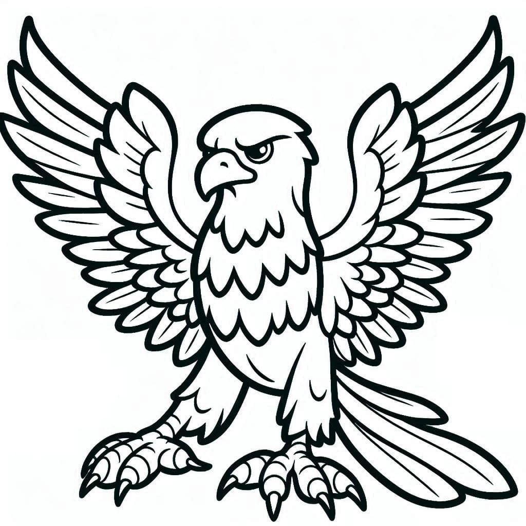 Desenho de Águia Incrível para Colorir