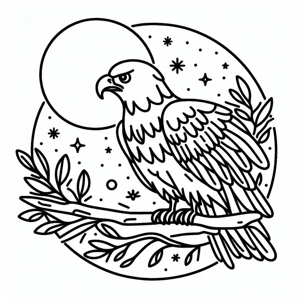 Desenho de Pintura de Águia para Colorir