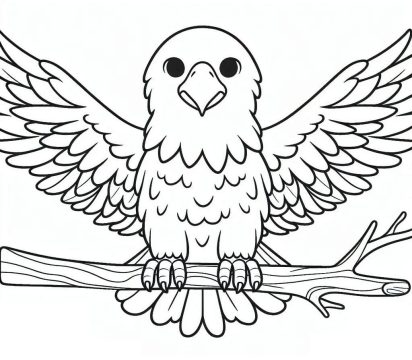 Desenho De Uma águia Fofa Para Colorir