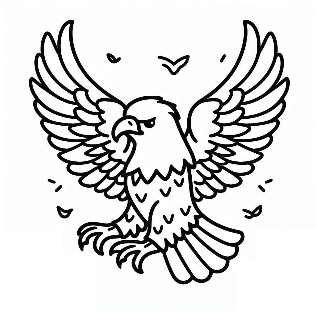 Desenho de uma Águia Voadora para Colorir
