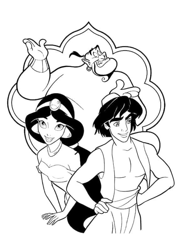 Desenhos de Disney Aladim para Colorir