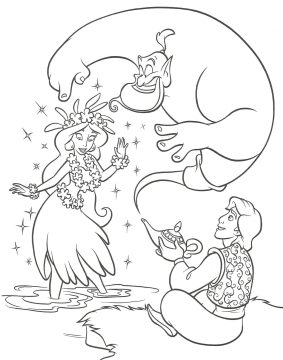 Desenhos De Personagens De Aladdin Para Colorir