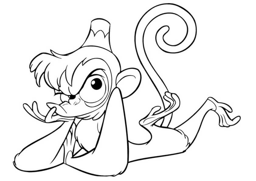 Desenho de Abu Pensativo para Colorir