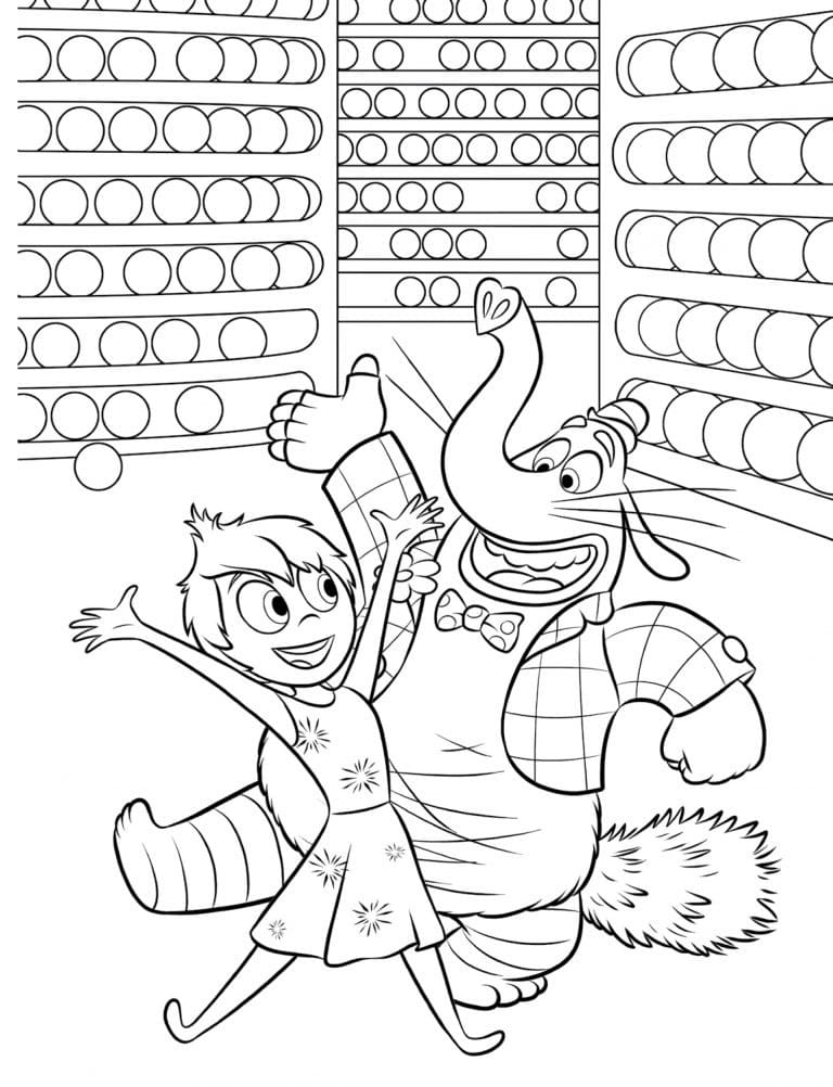 Desenho Alegria e Bing Bong para Colorir