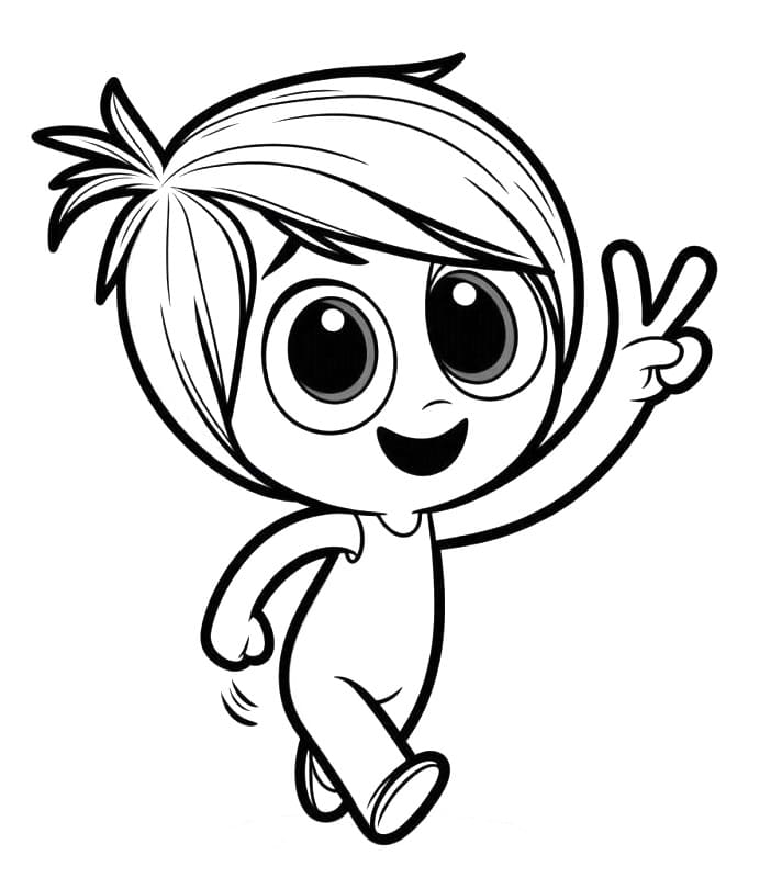 Desenho de Alegria Disney Pixar para Colorir
